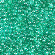 Glas rocailles kralen 11/0 (2mm) Transparent petrol green